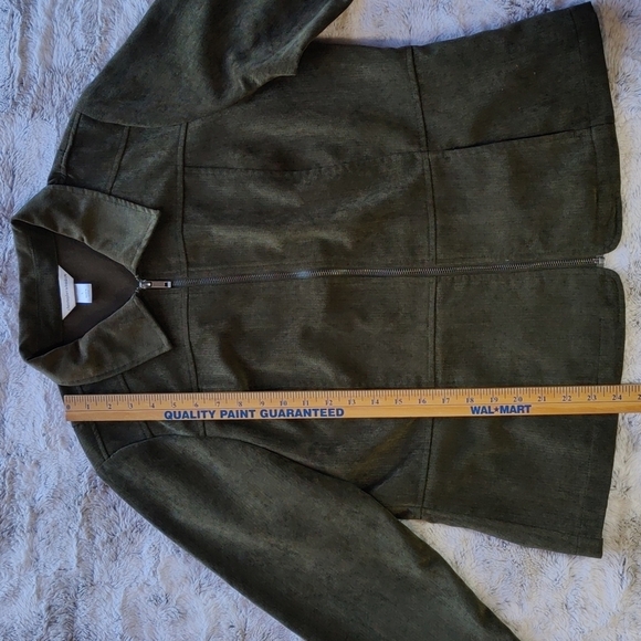 Christopher & Banks Olive Zip Up Long Sleeves Cord Jacket Size L - Picture 11 of 14